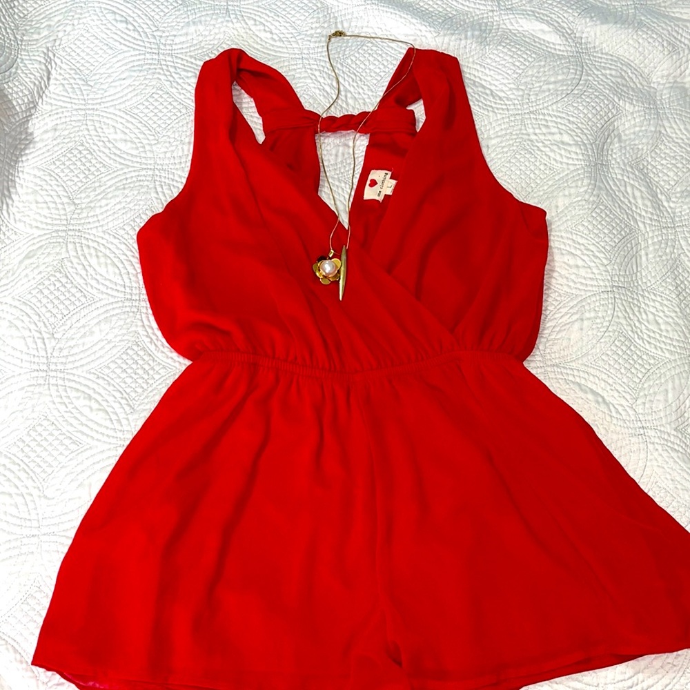 Red Romper shorts